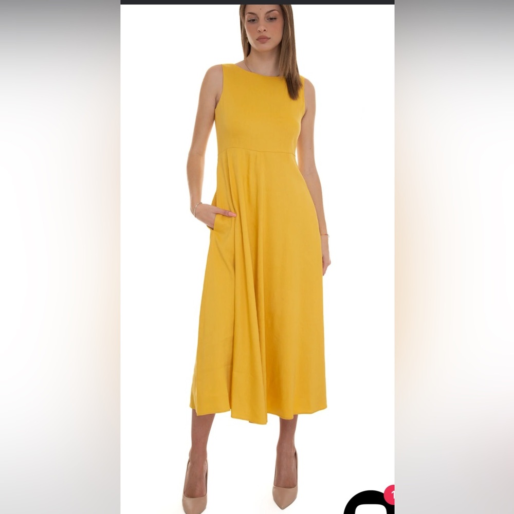 Scafati Yellow Midi Dress Weekend Max Mara Woman